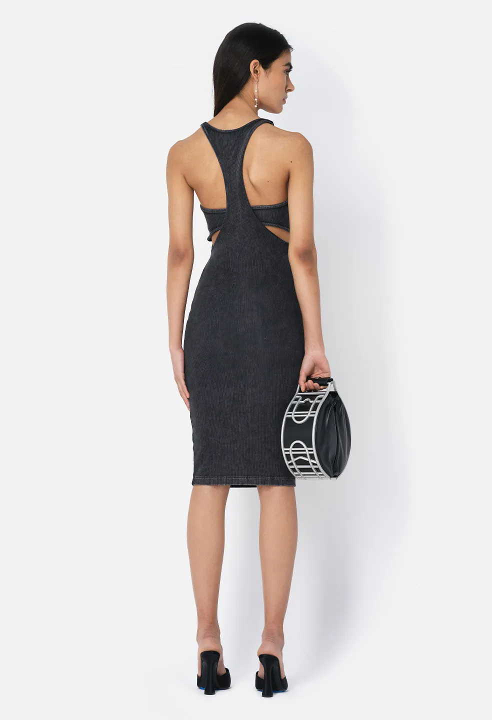 Gemini Rib Bandeau Dress / Mineral Wash Black