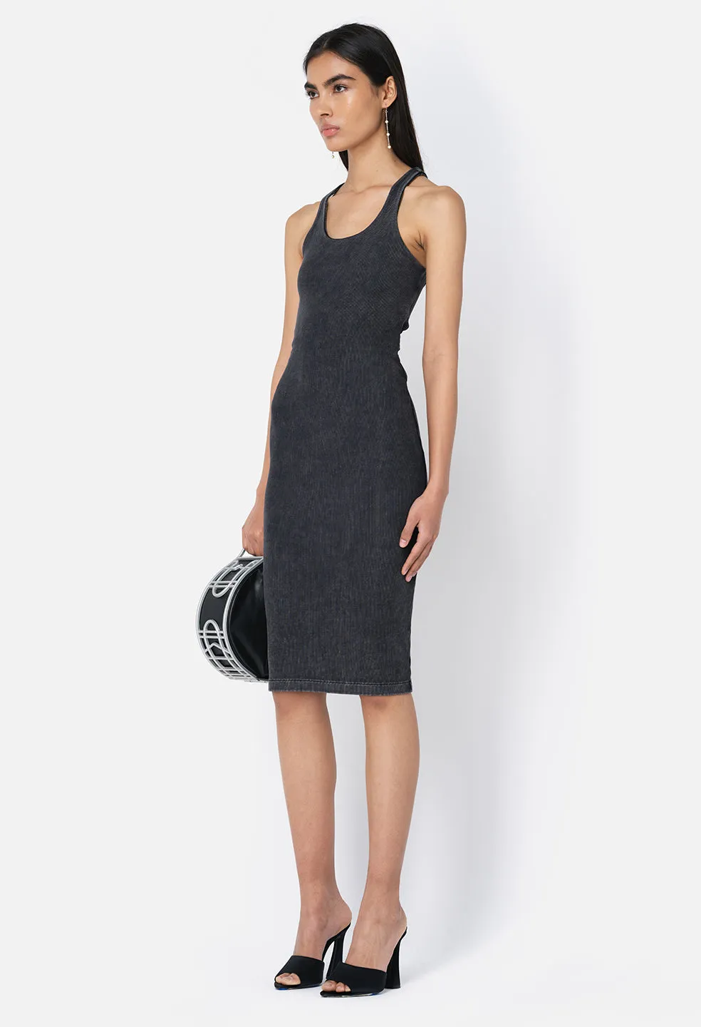 Gemini Rib Bandeau Dress / Mineral Wash Black