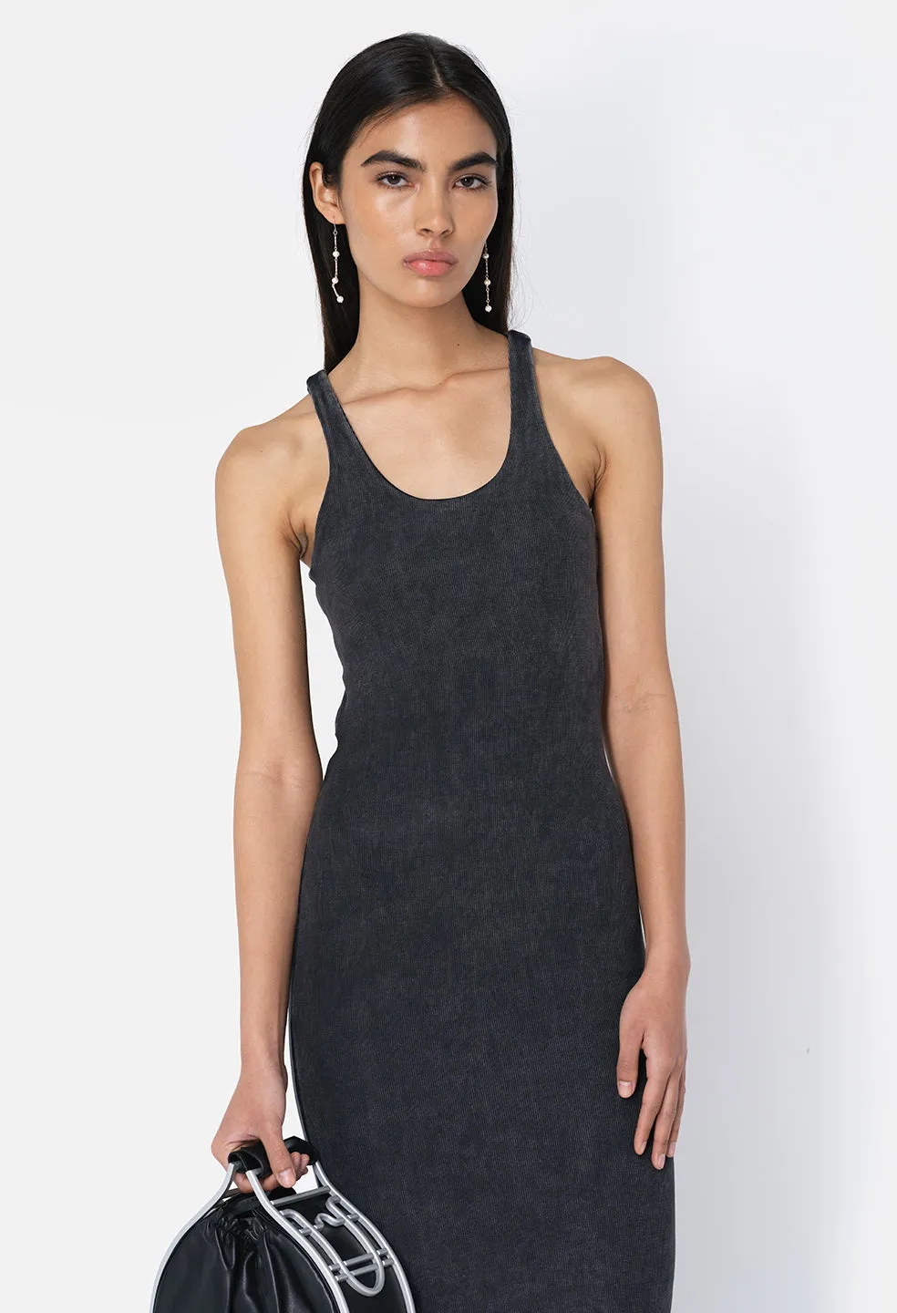 Gemini Rib Bandeau Dress / Mineral Wash Black
