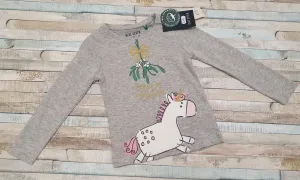 Girls Christmas Unicorn T Shirt