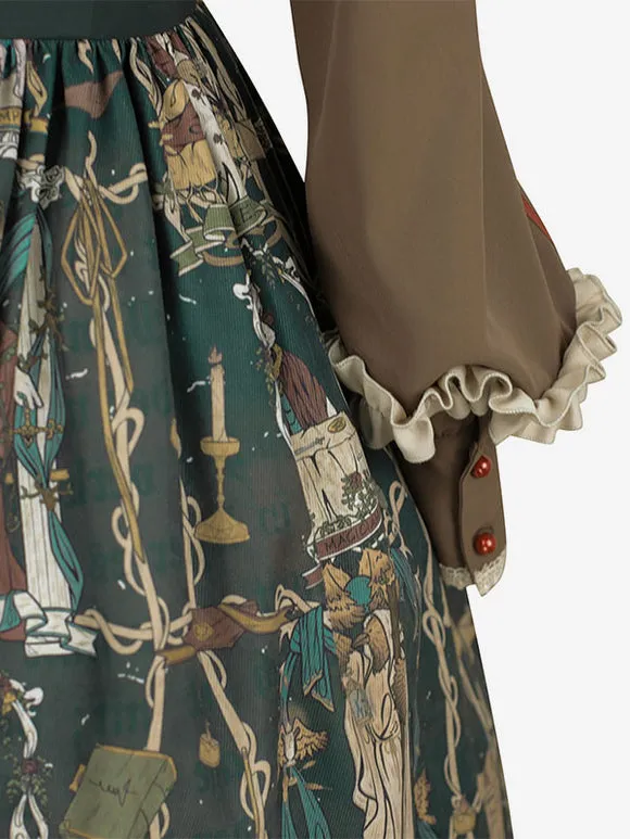 Gothic Lolita Outfits Dark Green Skeleton Long Sleeves Accessory