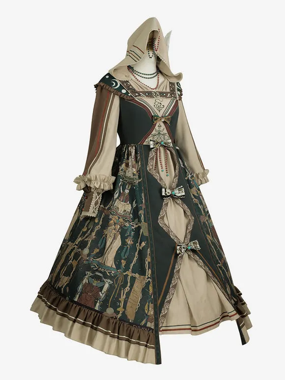 Gothic Lolita Outfits Dark Green Skeleton Long Sleeves Accessory