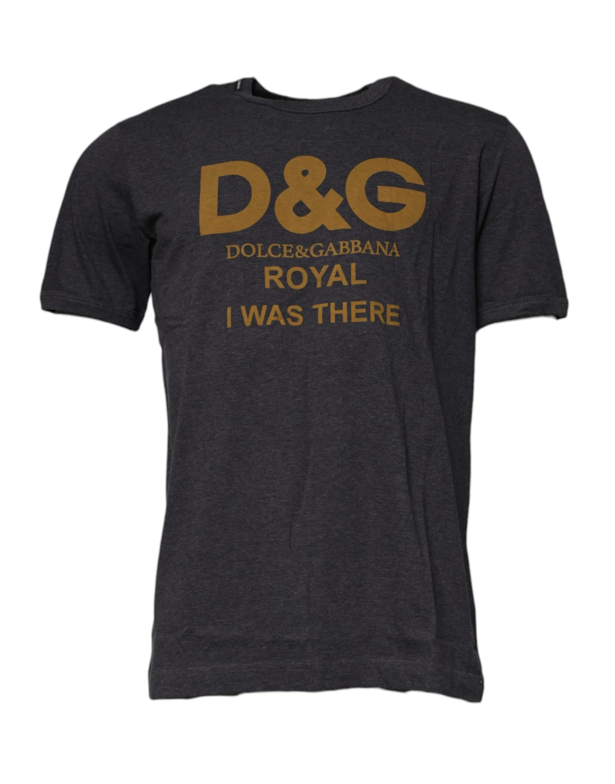 Gray Logo Print Cotton Crew Neck T-shirt