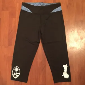 GUAM ISLANDS YOGA CAPRI PANTS (BLUE) ON SALE