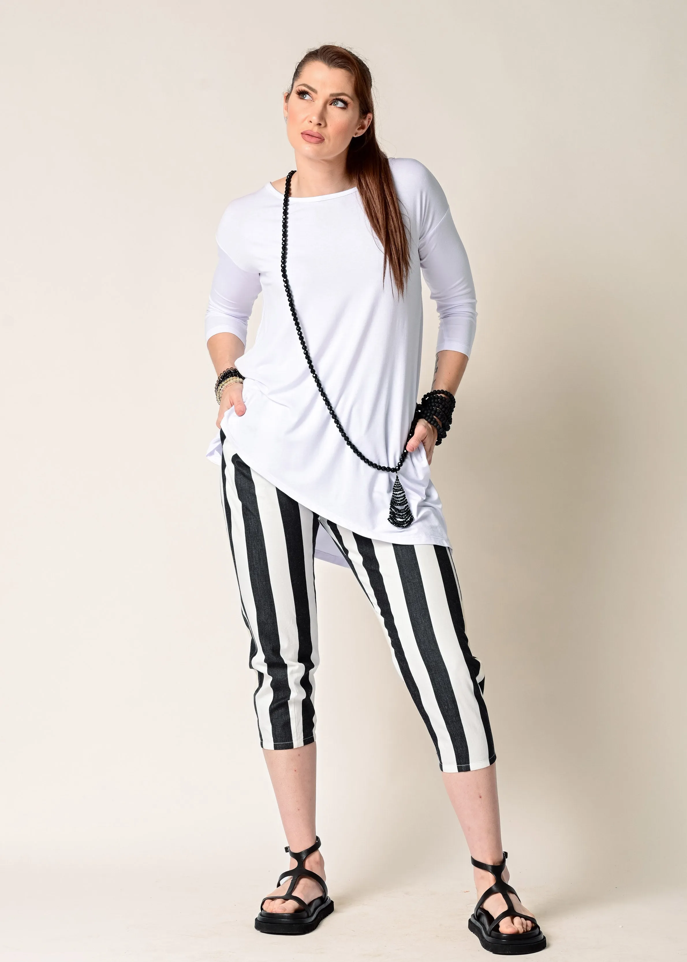 Hattie Pant in Granite Stripe