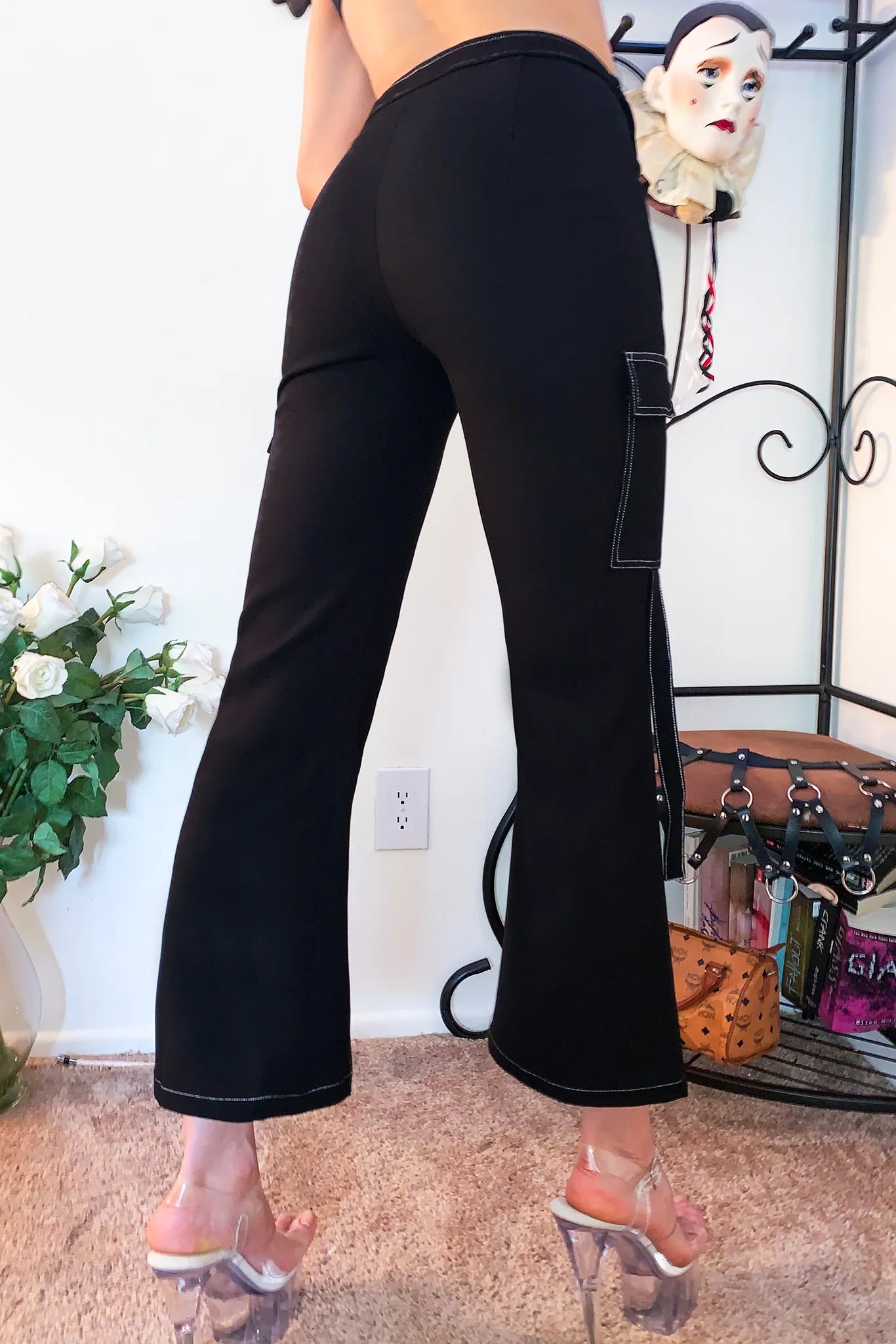 High Waist Zip Cargo Pants