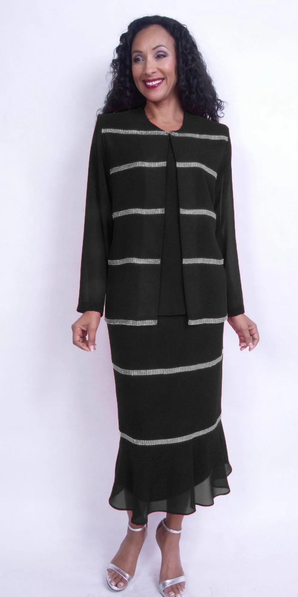 Hosanna Design 5526 Modest 3-Piece Tea Length Dress Set
