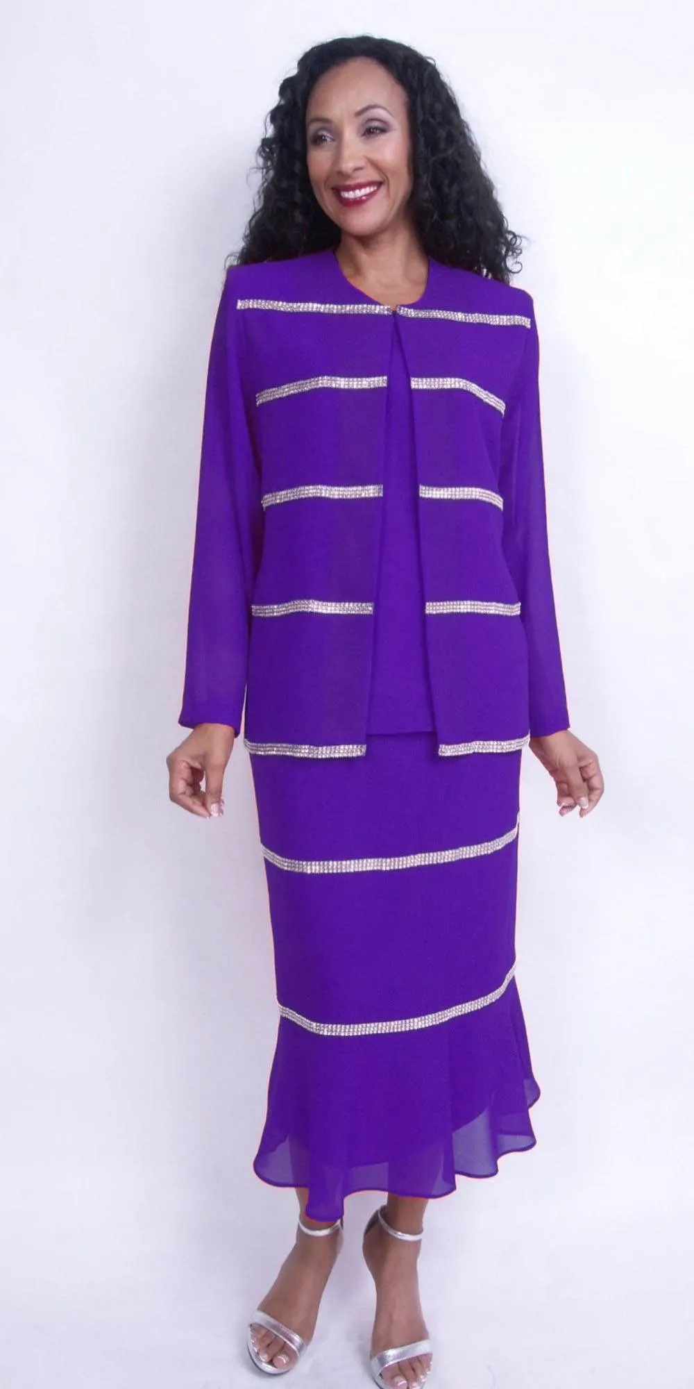 Hosanna Design 5526 Modest 3-Piece Tea Length Dress Set