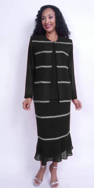 Hosanna Design 5526 Modest 3-Piece Tea Length Dress Set