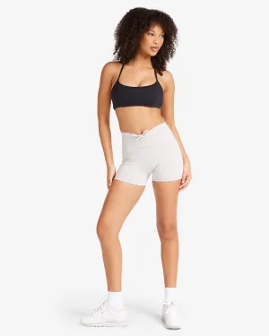 IM Serenity Drawstring Scrunch Shorts 4" | Light Grey