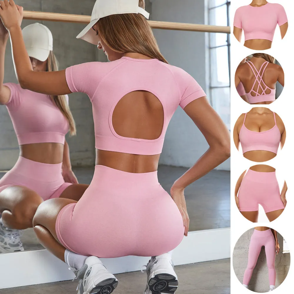 INSTOCK-seamless yoga suit for women