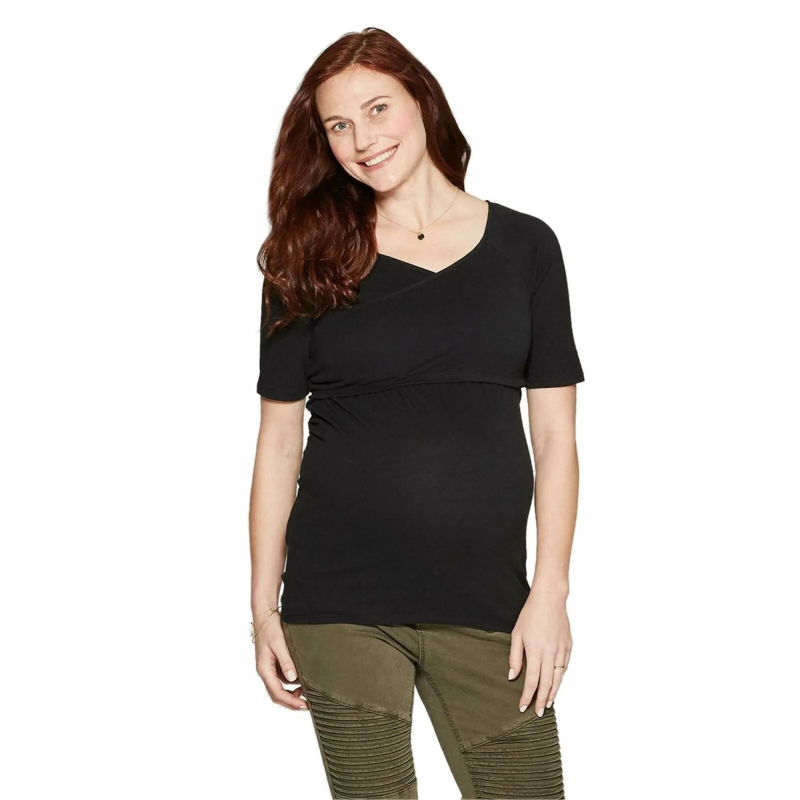 Isabel Maternity by Ingrid & Isabel Short Sleeve Crossover Nursing T-Shirt
