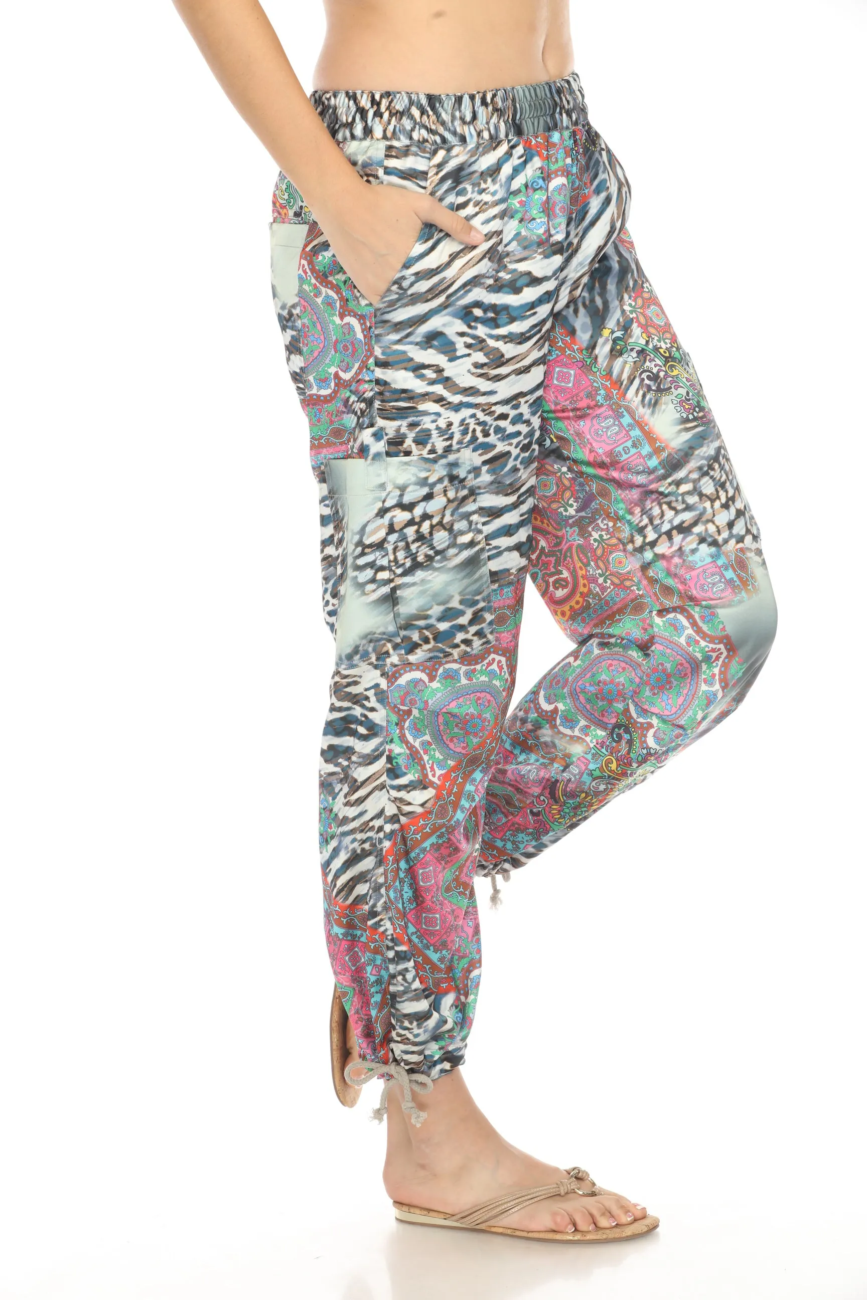 Johnny Was Yulia Paisley Tie Cargo Pants C65024-E
