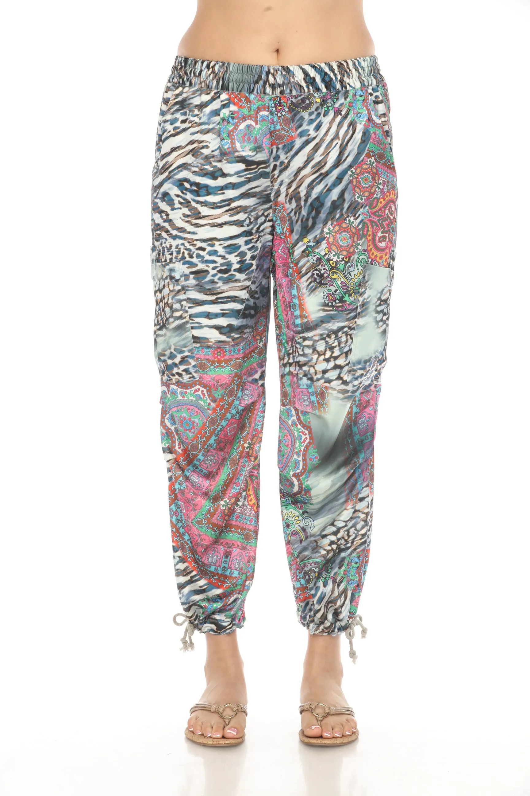 Johnny Was Yulia Paisley Tie Cargo Pants C65024-E
