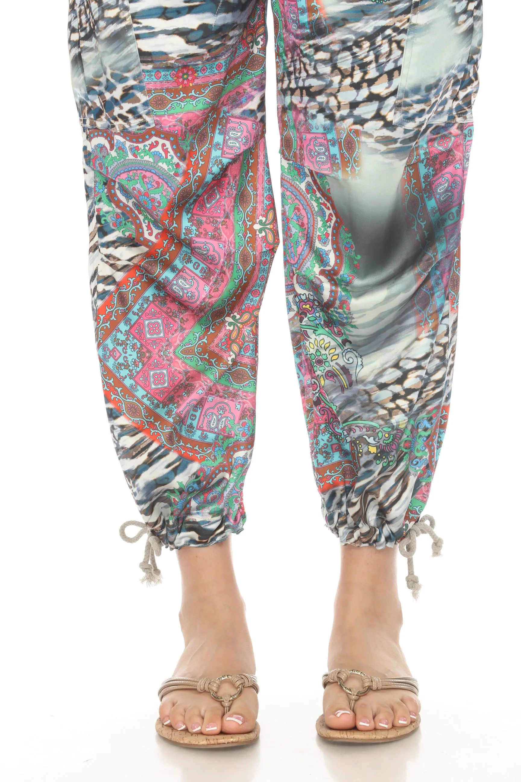 Johnny Was Yulia Paisley Tie Cargo Pants C65024-E