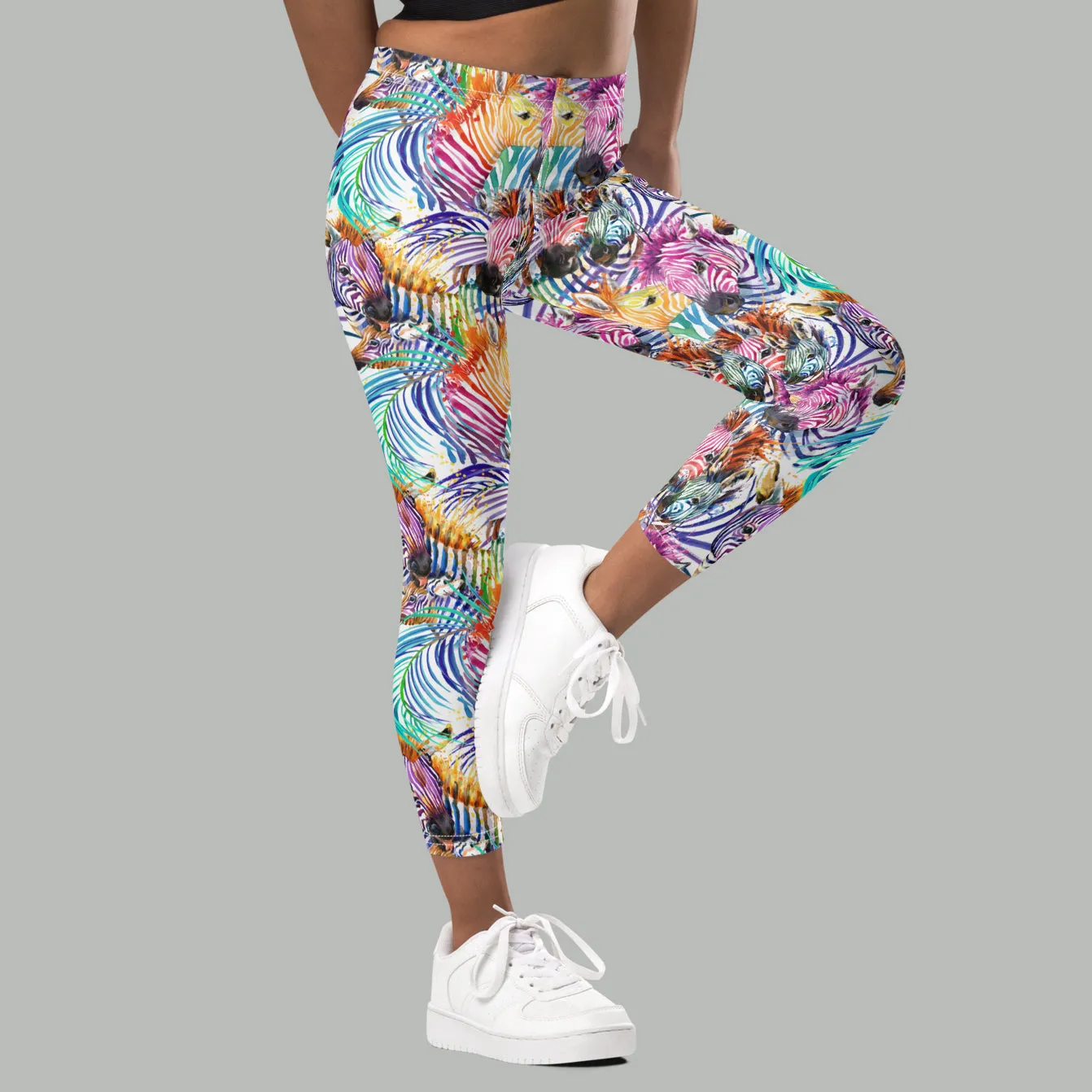 Kids/Youth Rainbow Zebra Leggings