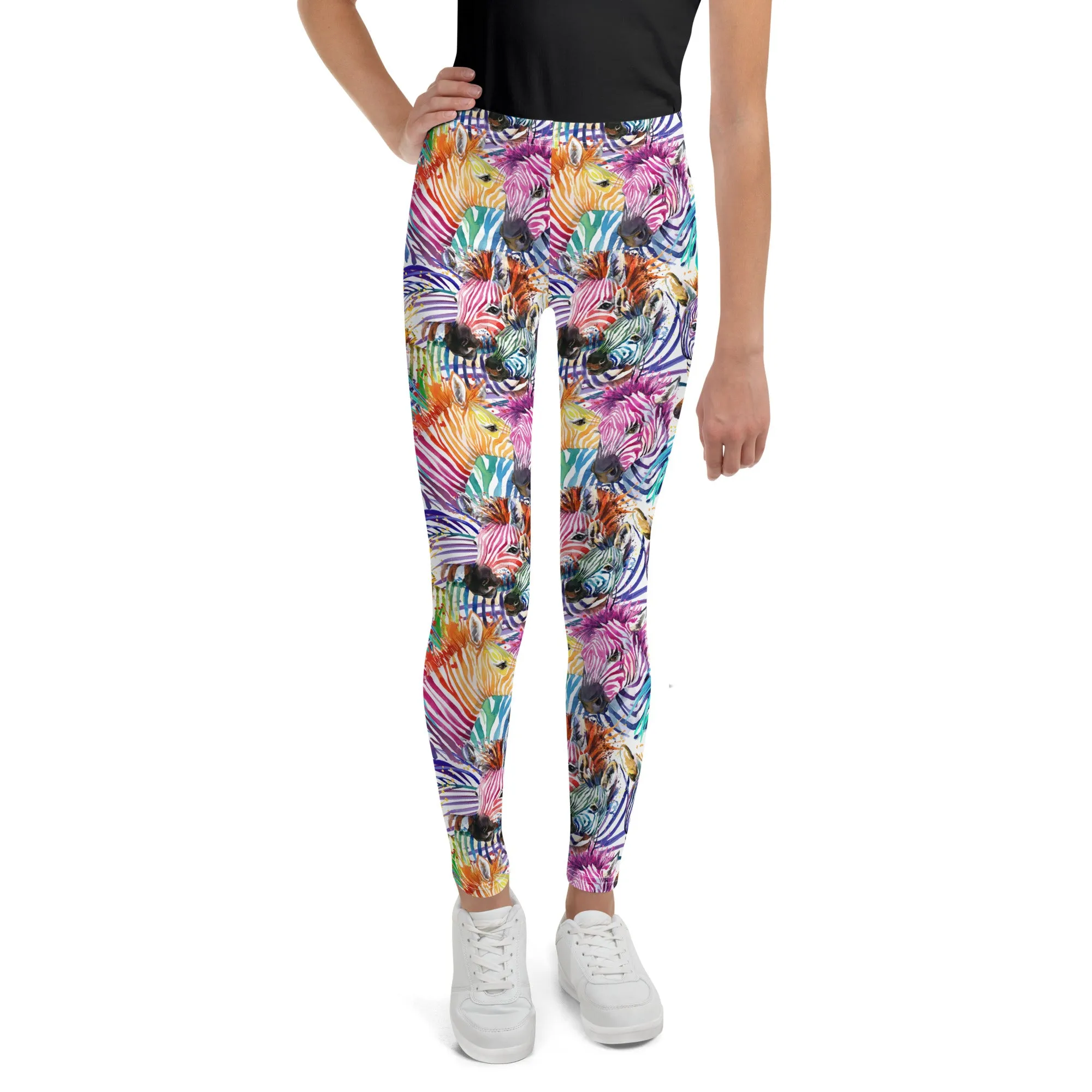 Kids/Youth Rainbow Zebra Leggings