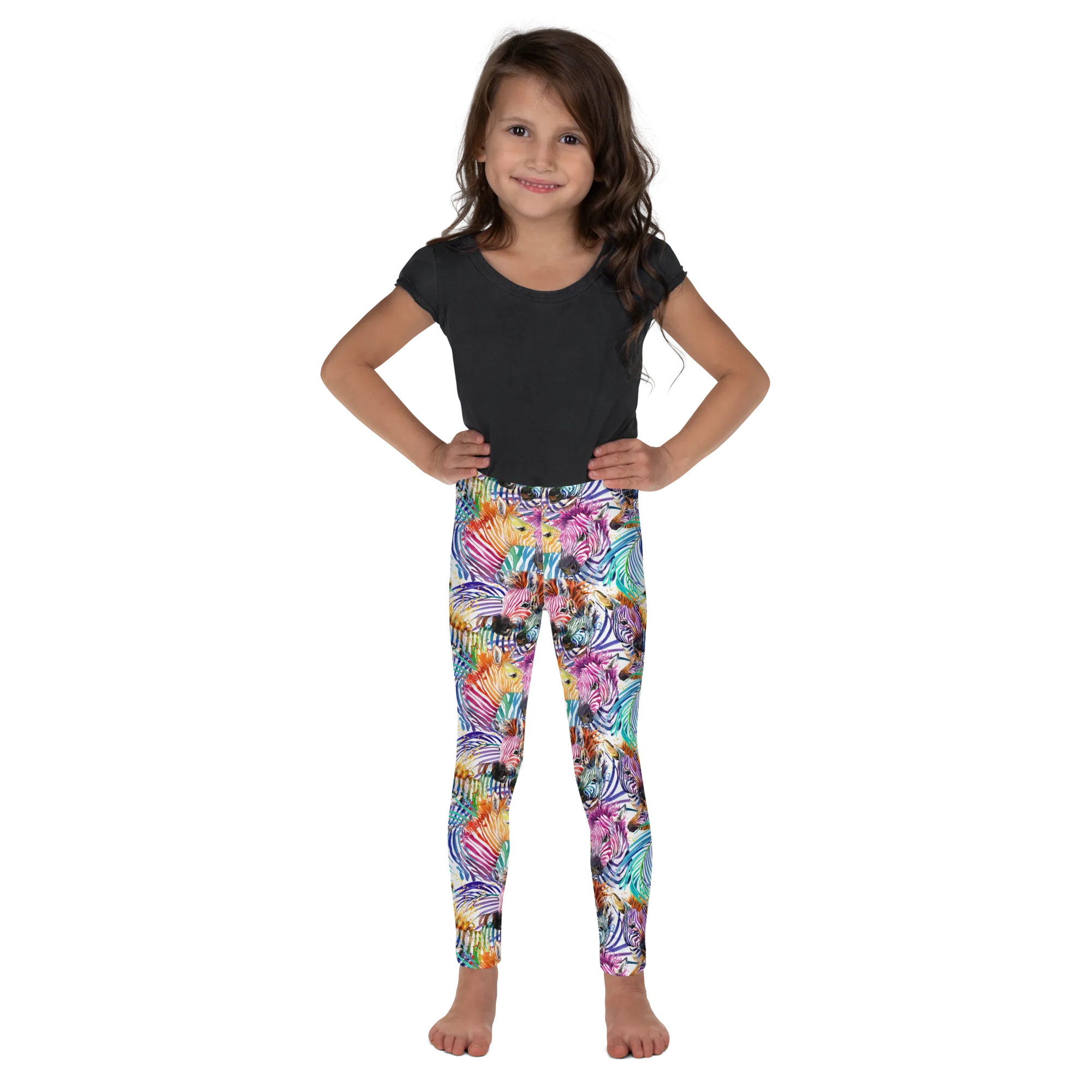Kids/Youth Rainbow Zebra Leggings