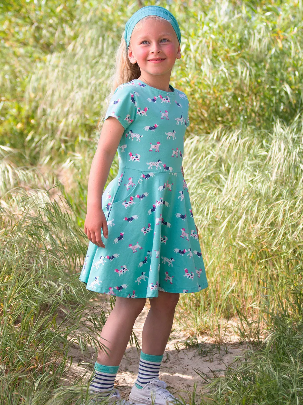 Kite Flora and Friends Dog Skater Dress- Organic Dress- Dog- Children's Clothing