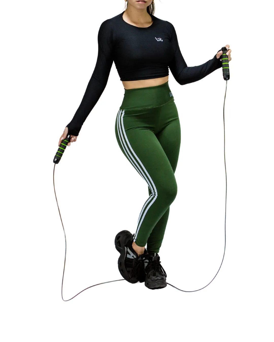 Leggins Line Verde Militar  Tela Gruesa