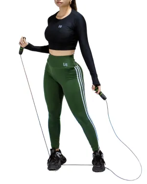 Leggins Line Verde Militar  Tela Gruesa