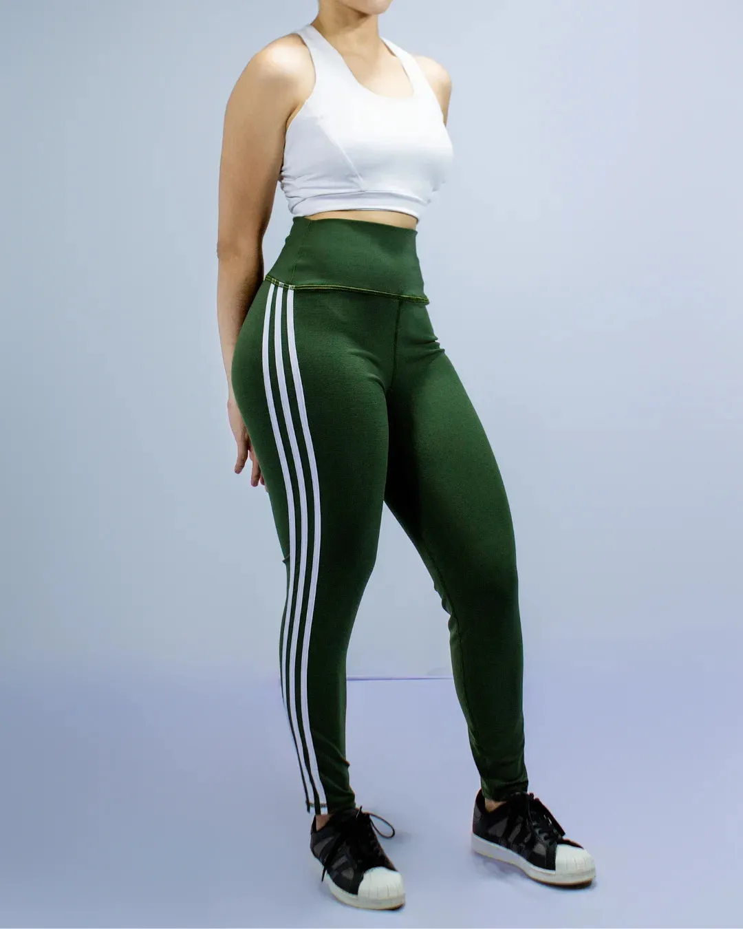 Leggins Line Verde Militar  Tela Gruesa