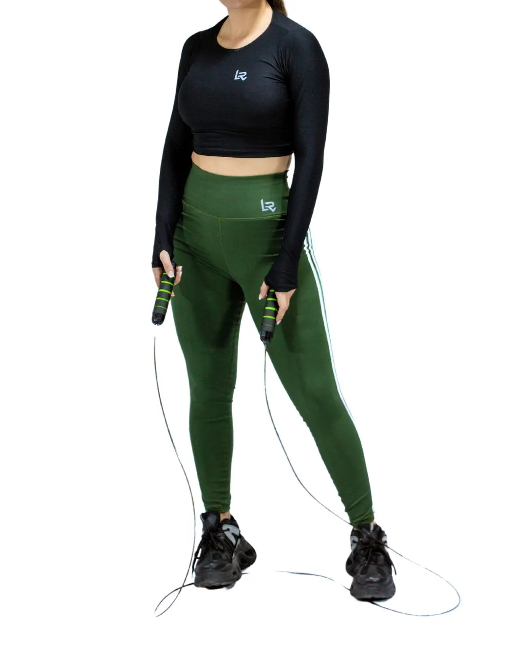 Leggins Line Verde Militar  Tela Gruesa