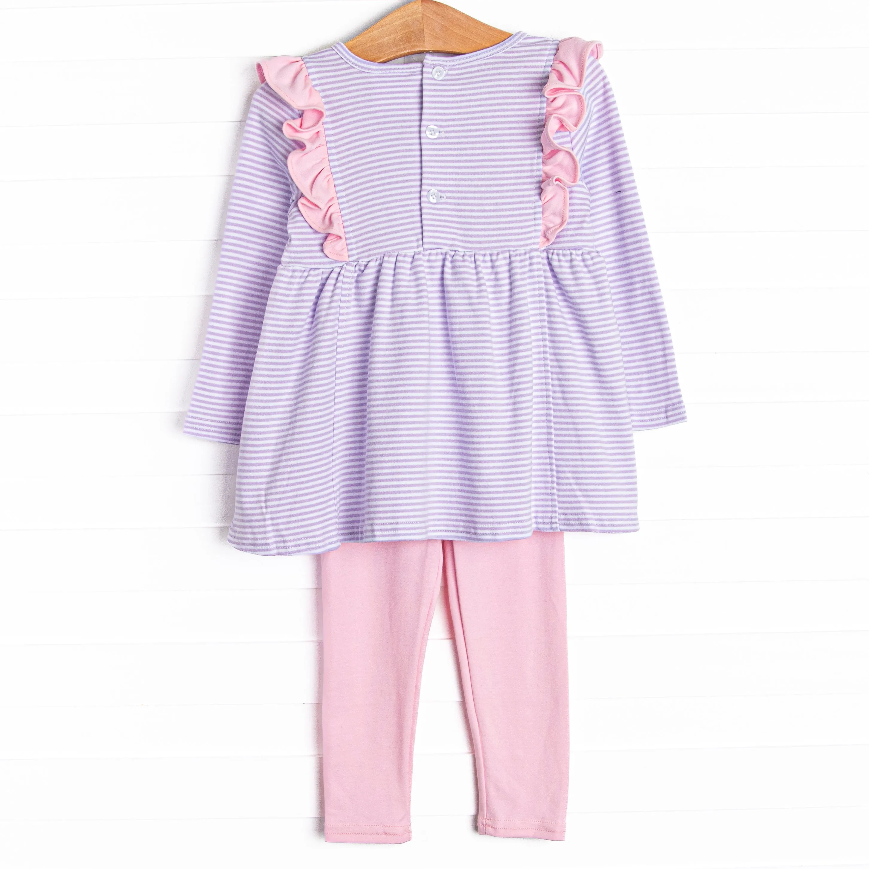 Lillie Flutter Pima Legging Set, Purple