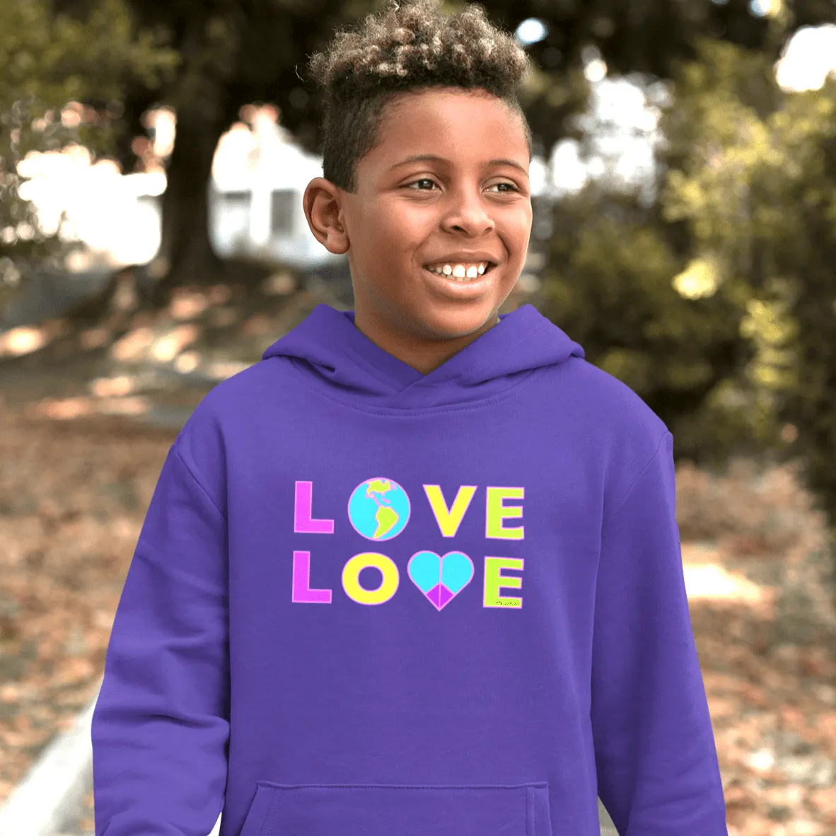 Love & Peace, Heavy-Blend Youth Unisex Hoodie