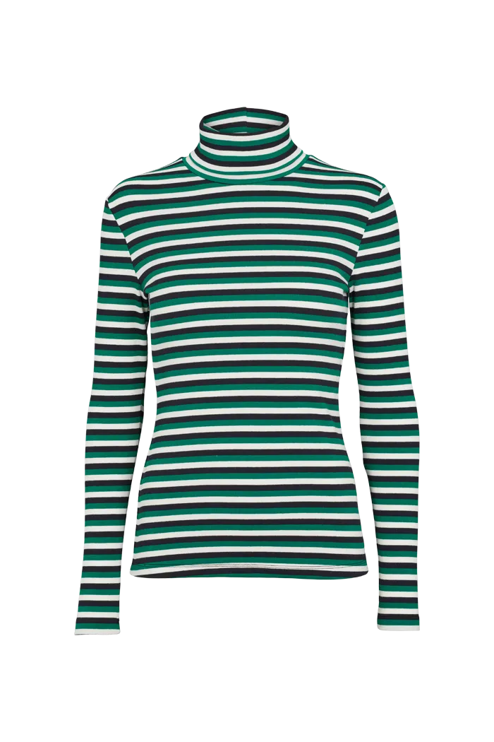 Ludmilla High-neck - Green jacket / black / whisper white