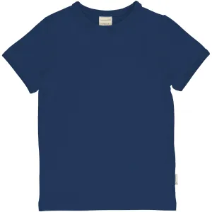 Maxomorra Short Sleeved Basic Top - Navy