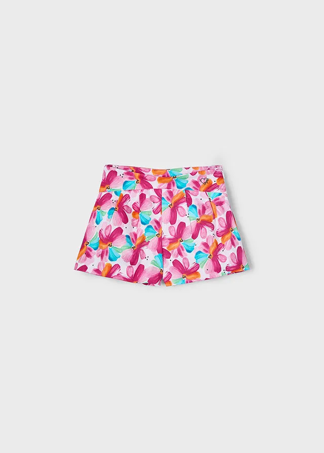 Mayoral 3023 Magenta Peplum Top and Mayoral 3905 Magenta Printed Shorts In Stock Now