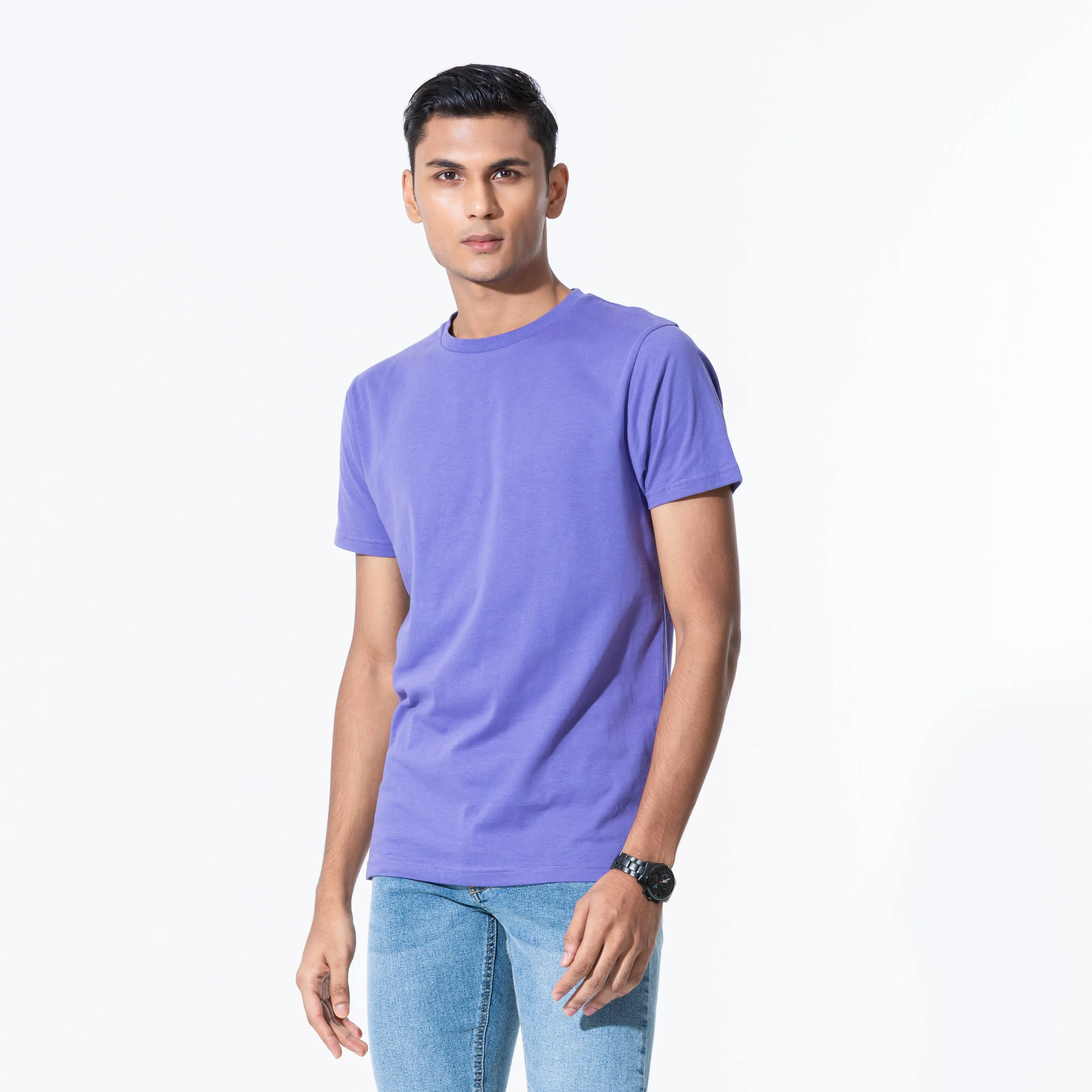 Mens Light Purple Basic T-Shirt