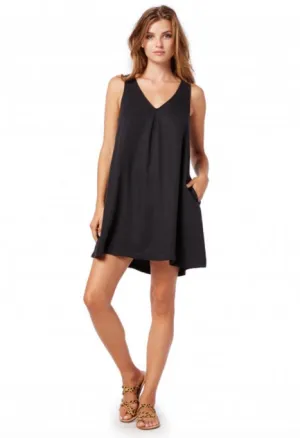 Michael Stars Tencel Tank V-Neck Dress | Black