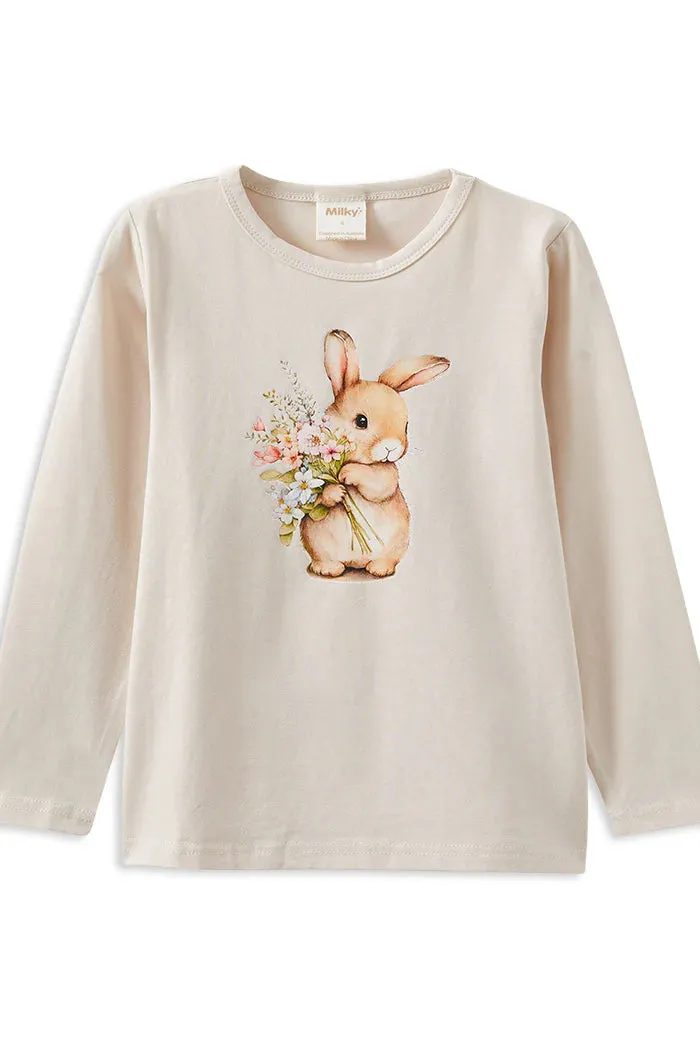 Milky | Bunny Bouquet Long Sleeve Tee | Sizes 8-12