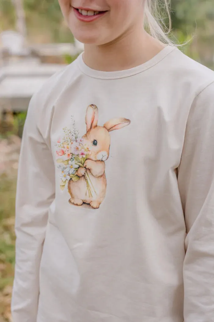 Milky | Bunny Bouquet Long Sleeve Tee | Sizes 8-12