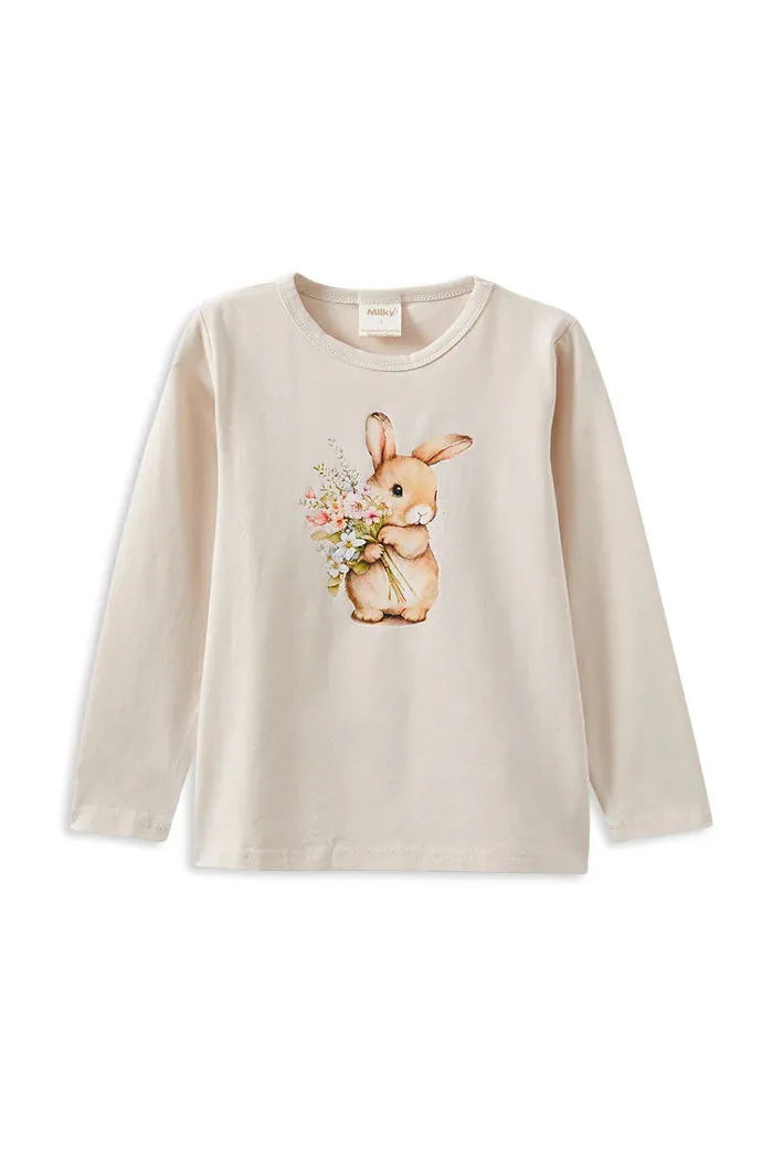 Milky | Bunny Bouquet Long Sleeve Tee | Sizes 8-12