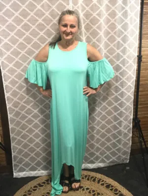 Mint Plus hi lo maxi Dress cold shoulder with pockets