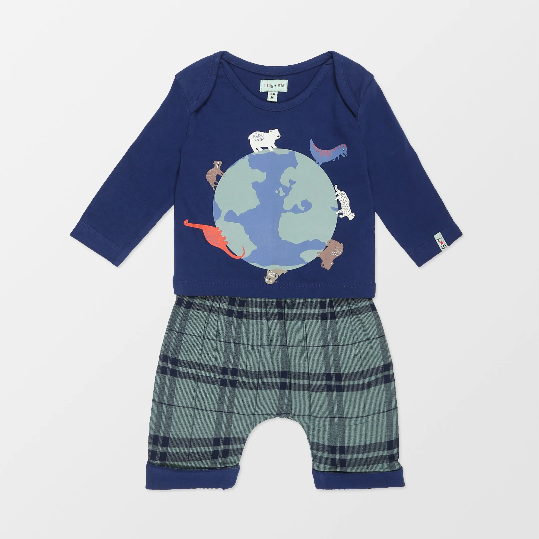 Multicoloured Animal World Print Top And Legging Set