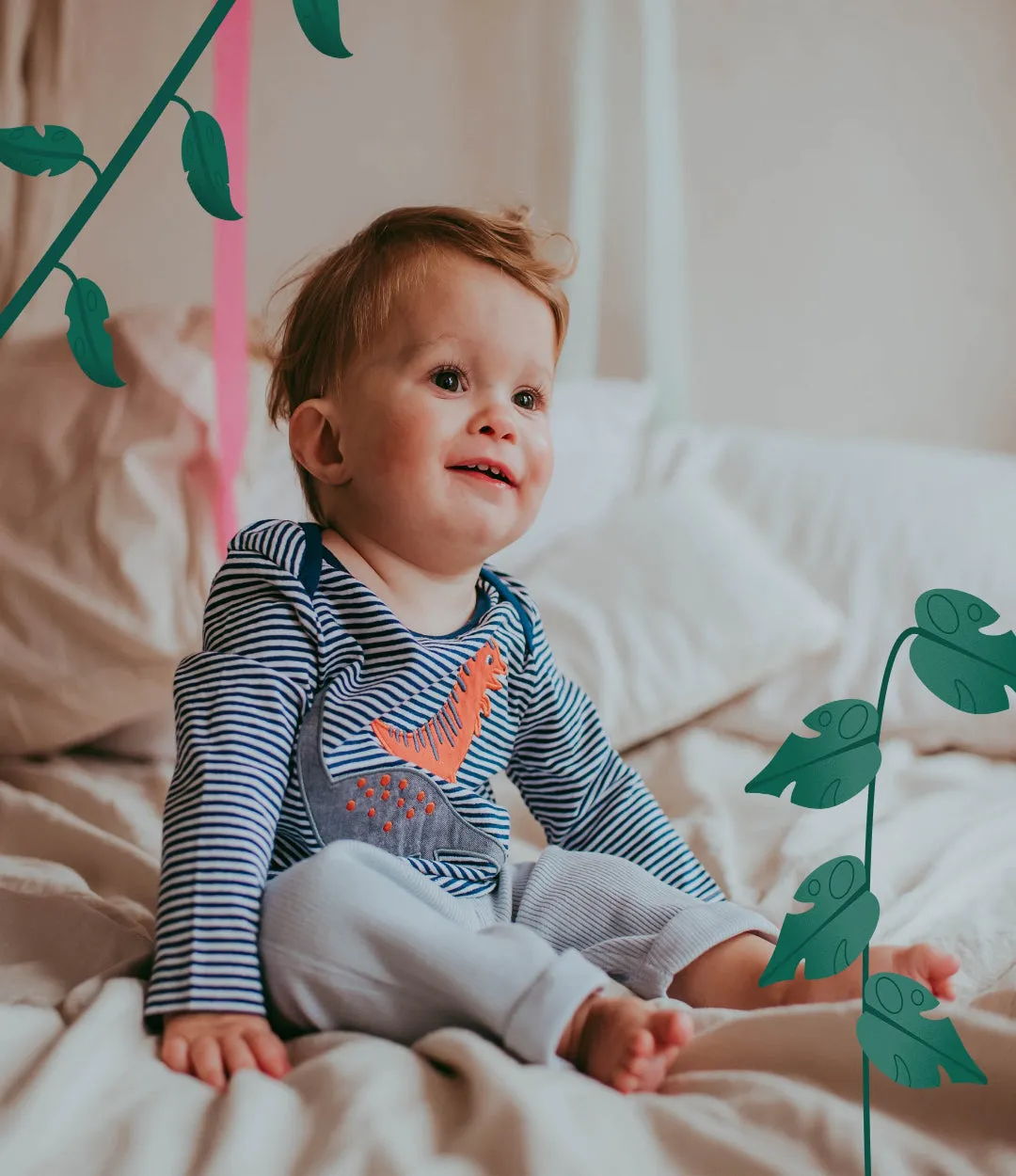 Multicoloured Stripe Print Top And Leggings Set
