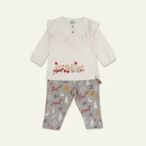 Multicoloured Woodland Animal Print Top And Legging Set