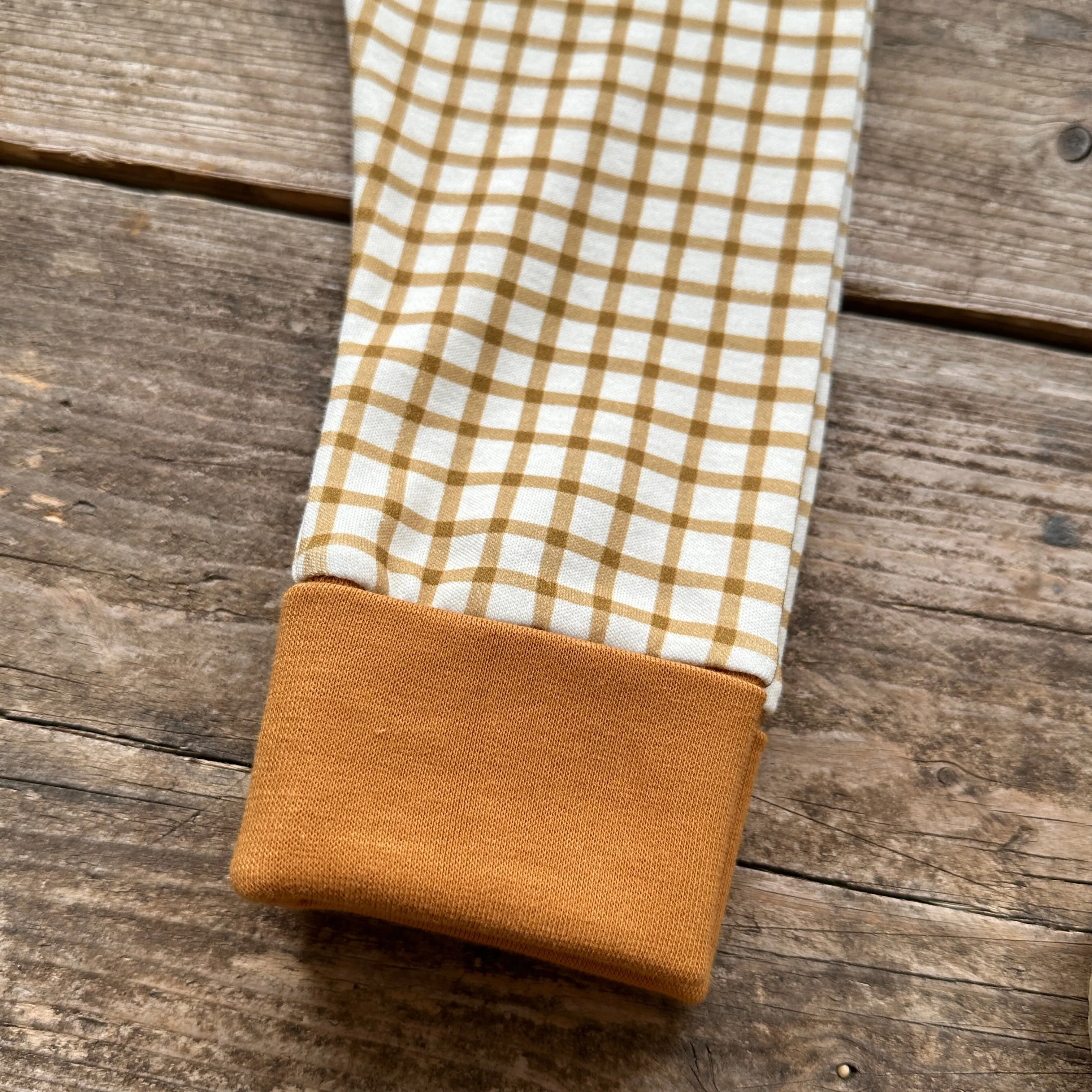 Mustard Gingham Long BeeJamas