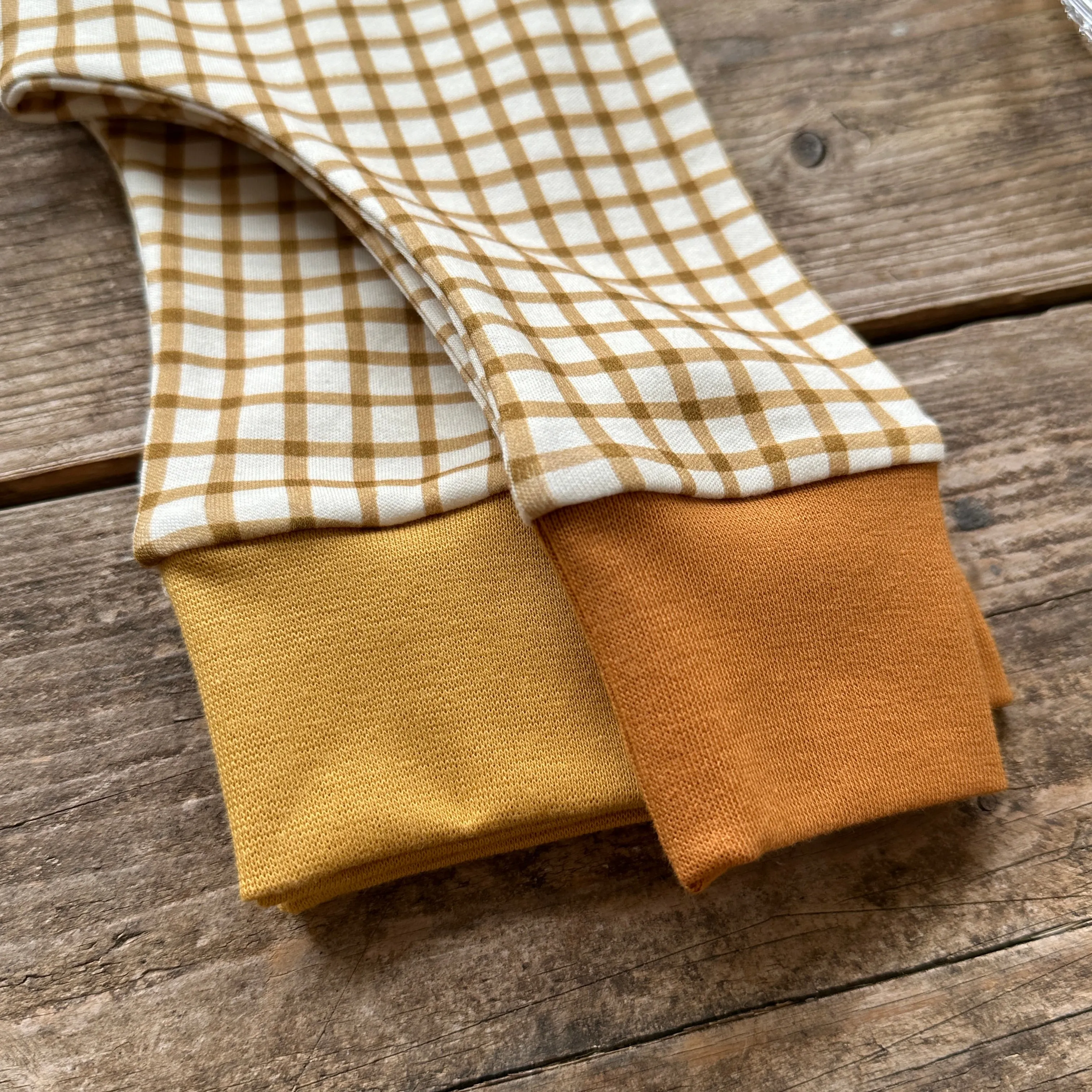 Mustard Gingham Long BeeJamas