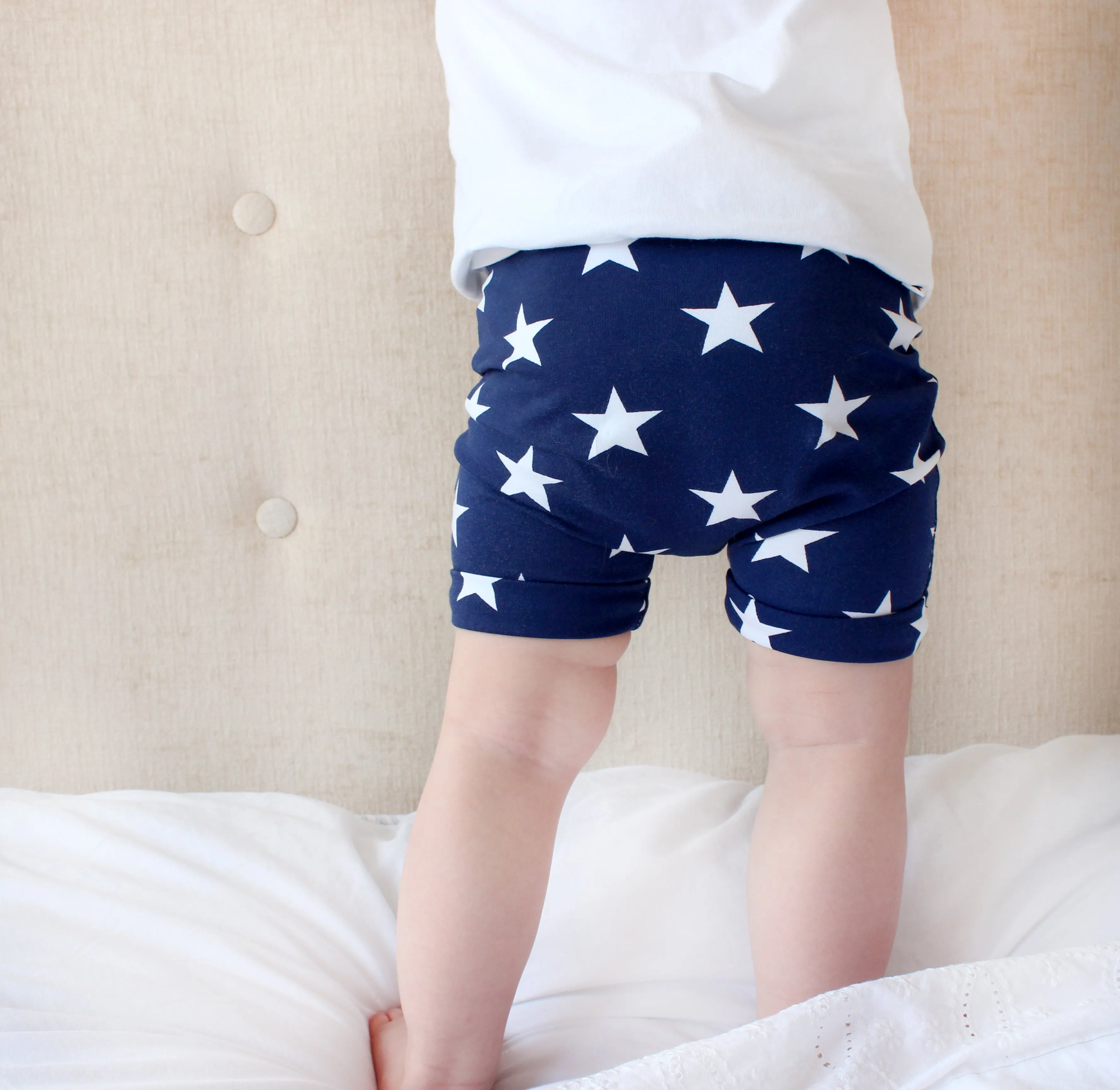 Navy Star Print Shorts