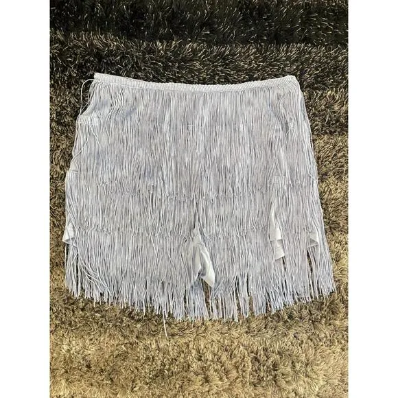 NEW BEAR DANCE fringe shorts in light blue