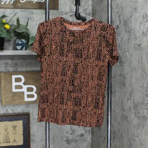 Nine West Womens Short Sleeve Soft Spun T-Shirt Tee Brown / Black S