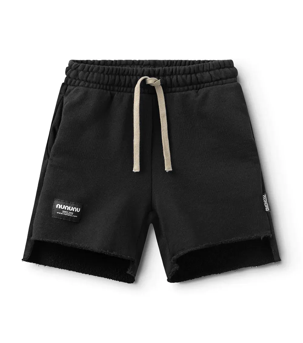 NUNUNU- UNBALANCED SWEATSHORTS (Black)