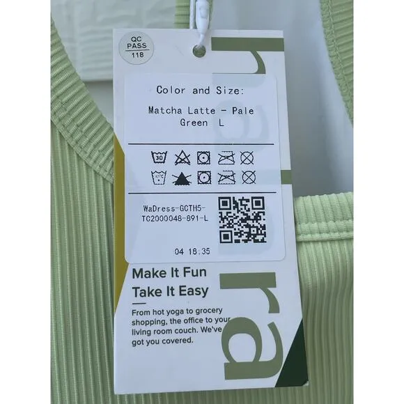NWT Halara athletic dress with  built in shorts Matcha Latte Green L