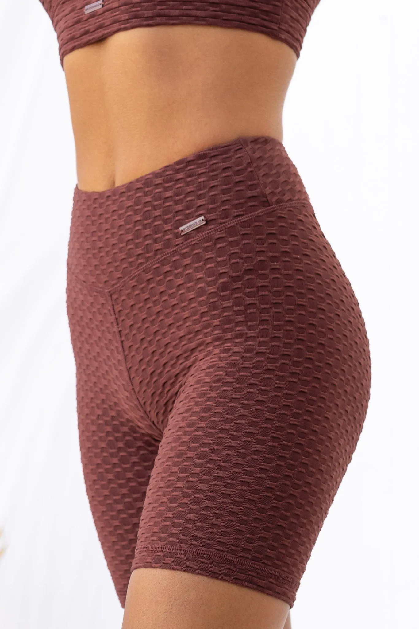 Optic Scrunch Bum Shorts - Chocolate