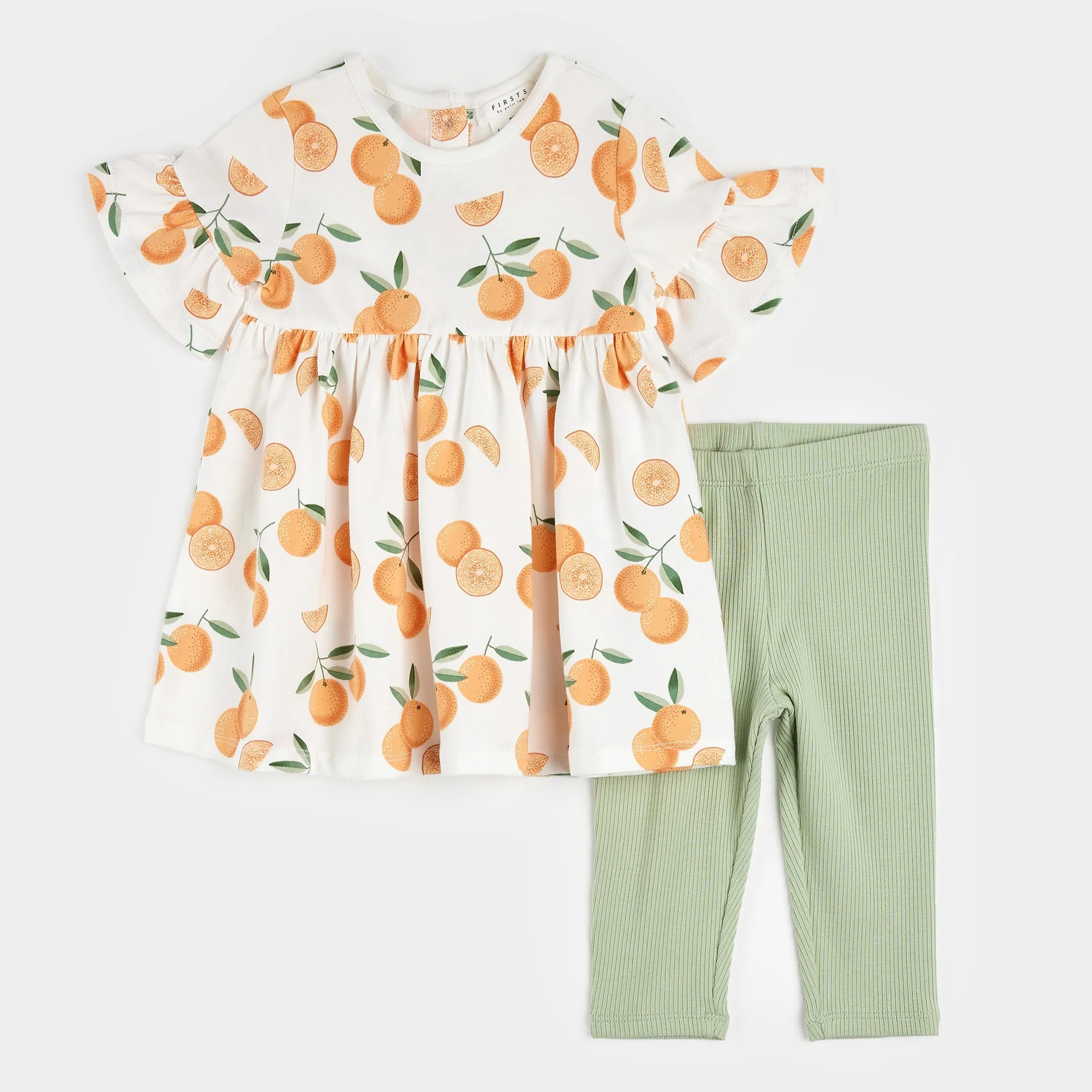 Oranges Print Dress Set